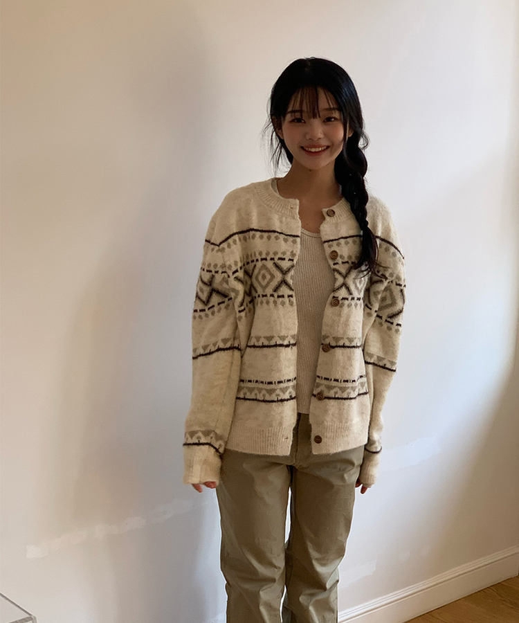 クロスウィービングカーディガン IVORY