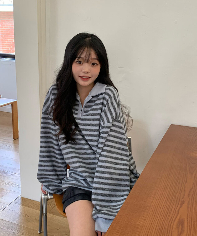 ベーシックストライプTシャツ SORA