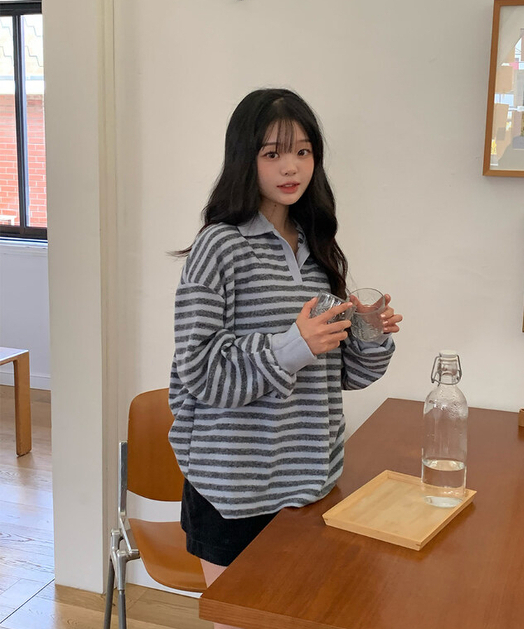 ベーシックストライプTシャツ SORA