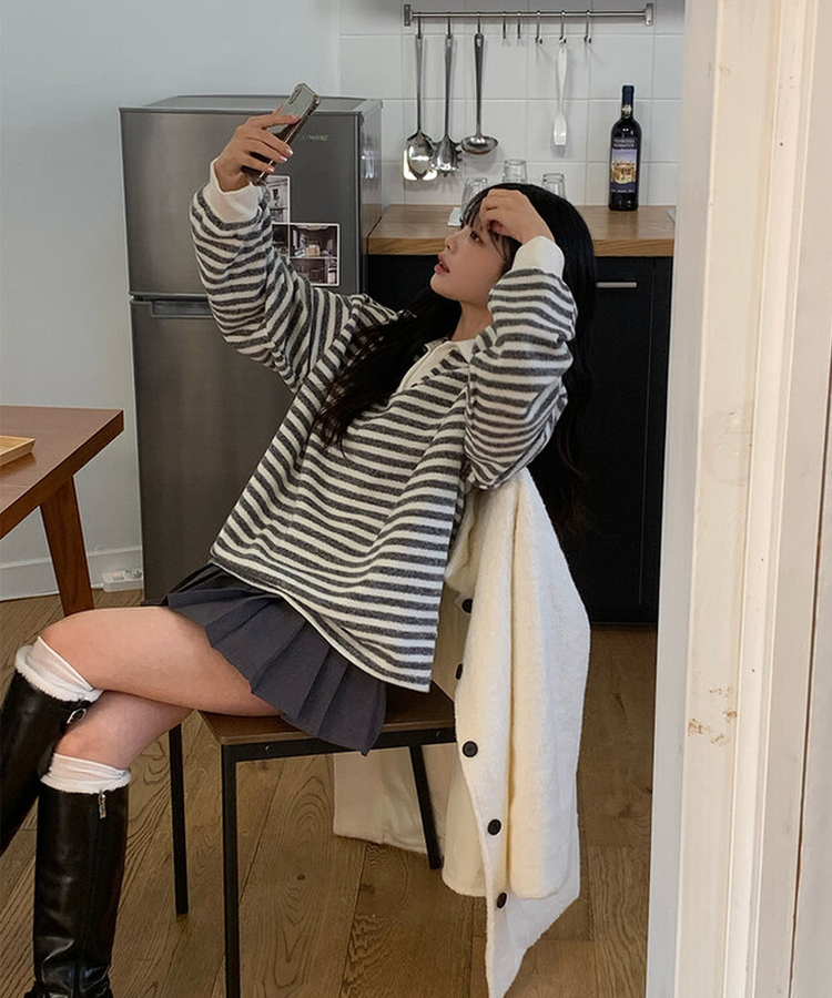 ベーシックストライプTシャツ IVORY