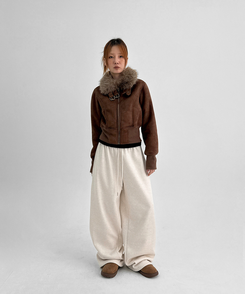 スエードファーブロッパー BROWN