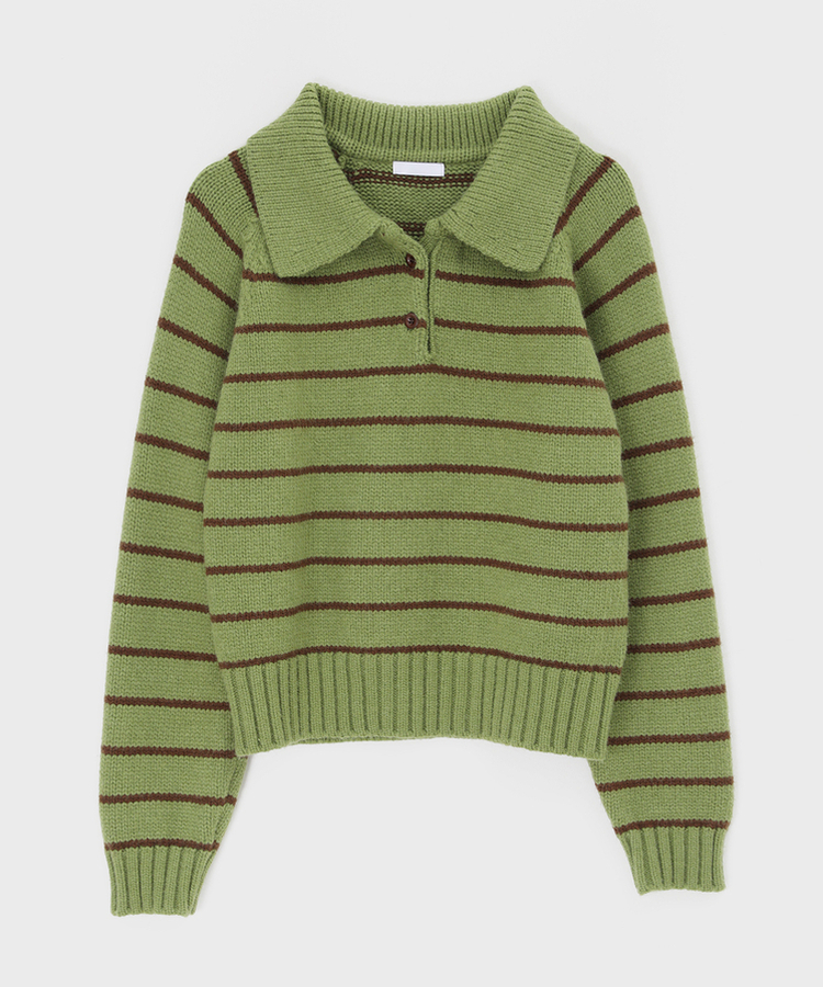 젤토디 스트라이프 카라 니트