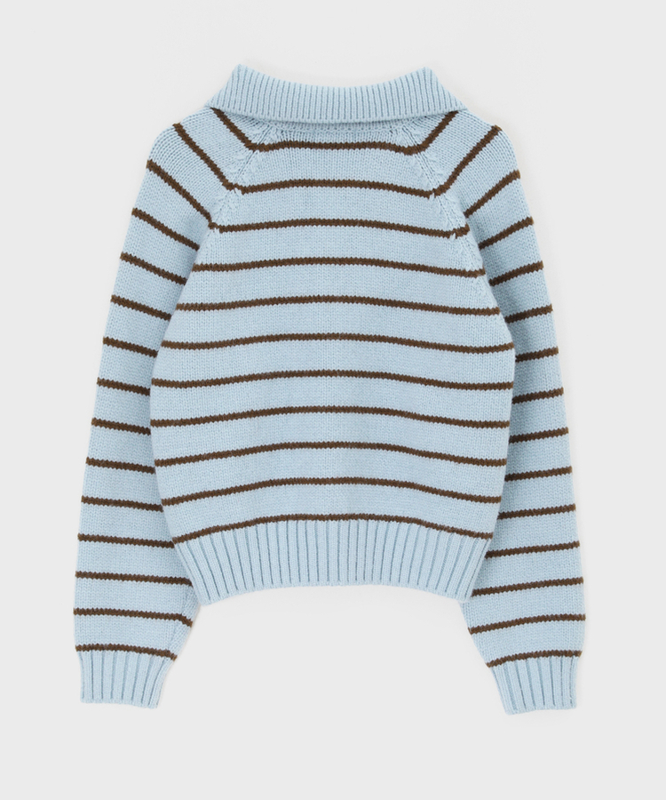 젤토디 스트라이프 카라 니트