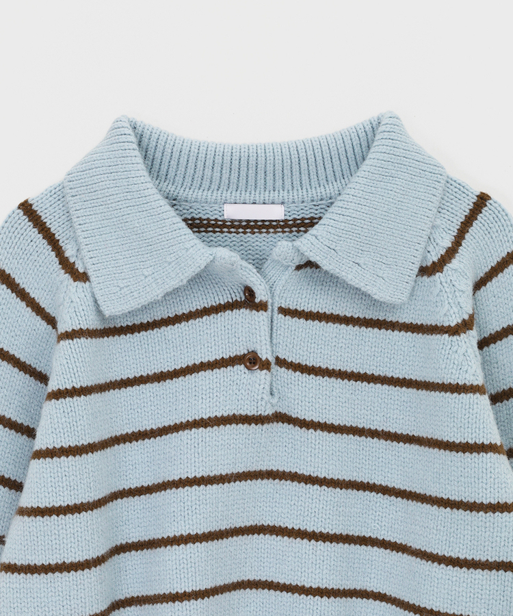 젤토디 스트라이프 카라 니트