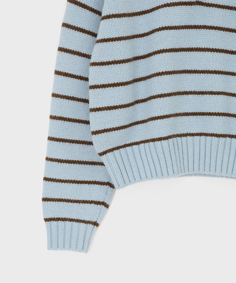 젤토디 스트라이프 카라 니트