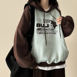 【起毛】]バイカラーラグランフード MINT