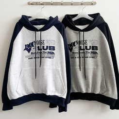 【起毛】]バイカラーラグランフード