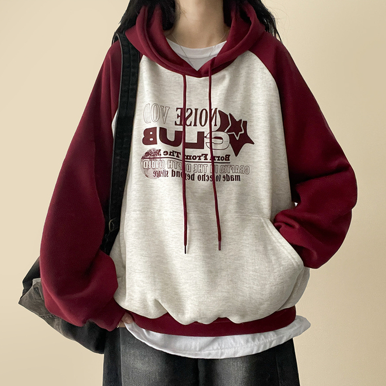 【起毛】]バイカラーラグランフード haute wine