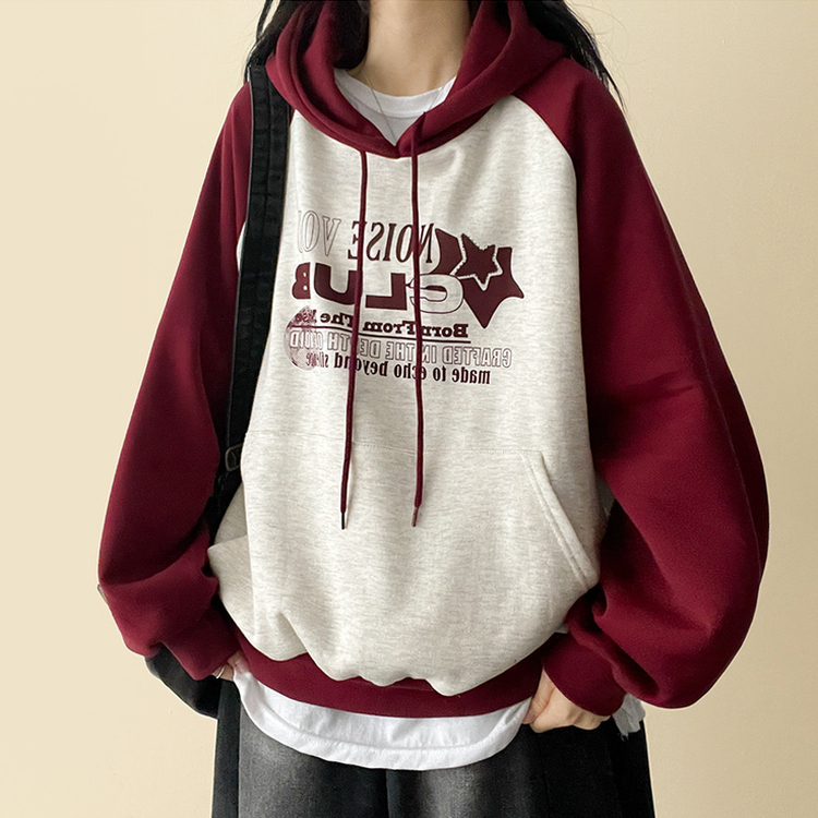 【起毛】]バイカラーラグランフード haute wine