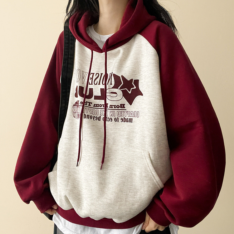 【起毛】]バイカラーラグランフード haute wine