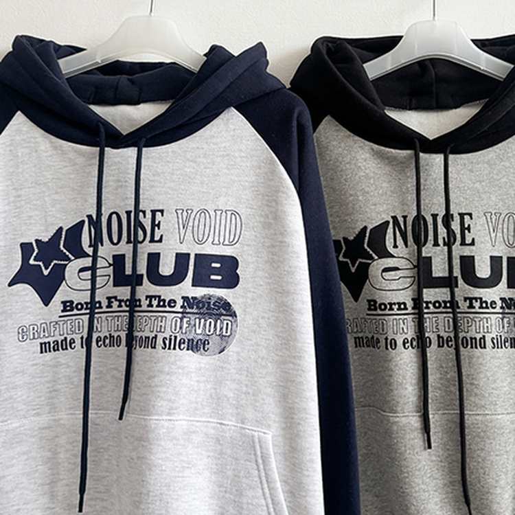 【起毛】]バイカラーラグランフード