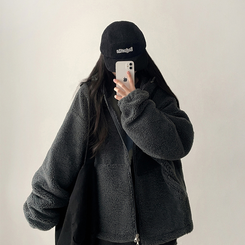 ボアウールフードジップアップ(6color) CHARCOAL