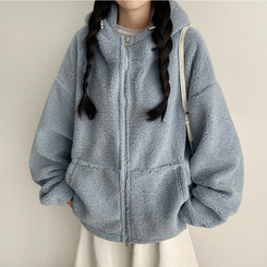 ボアウールフードジップアップ(6color) SKY BLUE