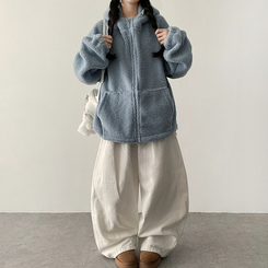 ボアウールフードジップアップ(6color) SKY BLUE