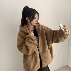 ボアウールフードジップアップ(6color) BEIGE