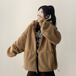 ボアウールフードジップアップ(6color) BEIGE
