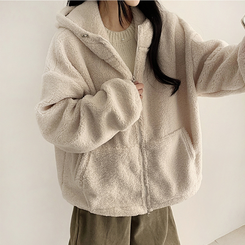 ボアウールフードジップアップ(6color) IVORY