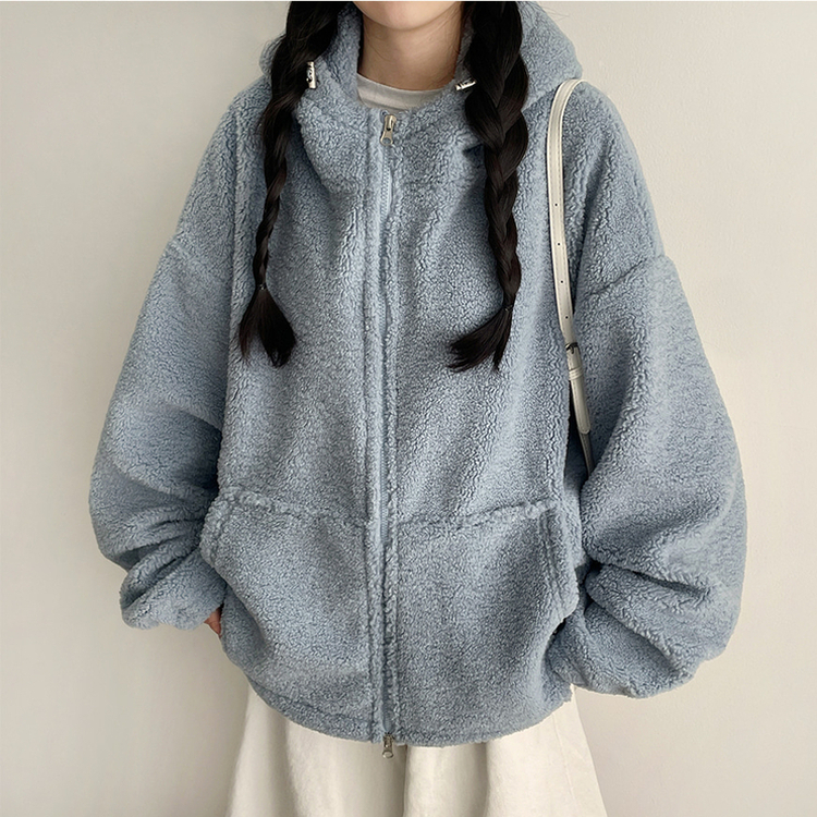 ボアウールフードジップアップ(6color) SKY BLUE