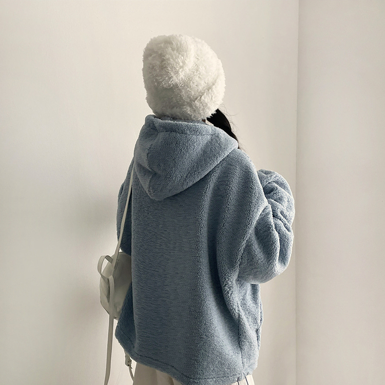 ボアウールフードジップアップ(6color) SKY BLUE