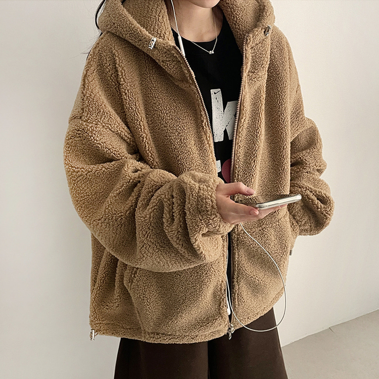 ボアウールフードジップアップ(6color) BEIGE