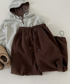 【丈別】サイドスリットストリングワイドトレーニングパンツ