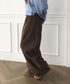 【丈別】サイドスリットストリングワイドトレーニングパンツ BROWN