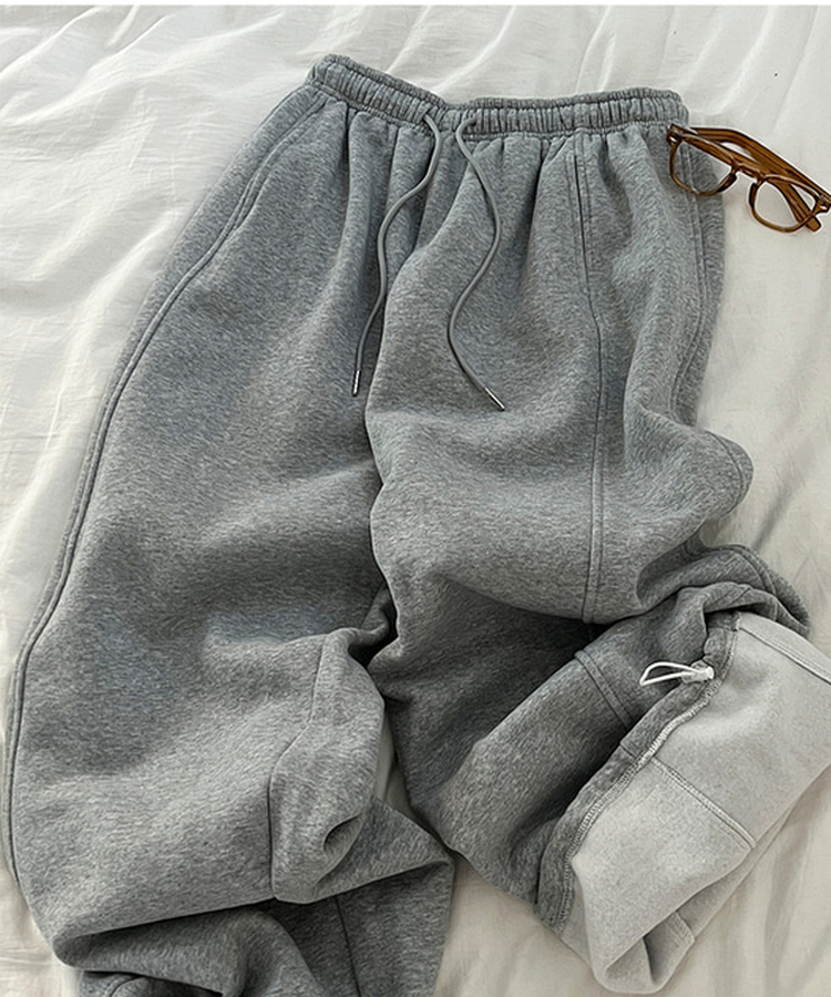 【丈別】サイドスリットストリングワイドトレーニングパンツ