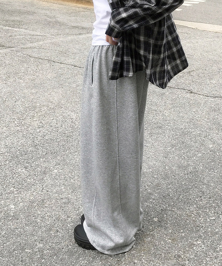 【丈別】サイドスリットストリングワイドトレーニングパンツ Merange Gray