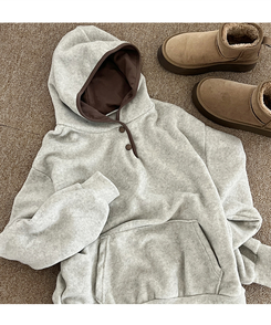 ハーフオープンボタンスフリースフード