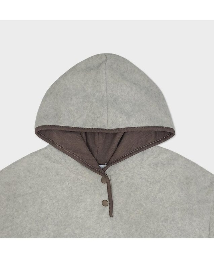 ハーフオープンボタンスフリースフード