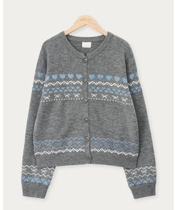 ウールノルディックラウンドニットカーディガン