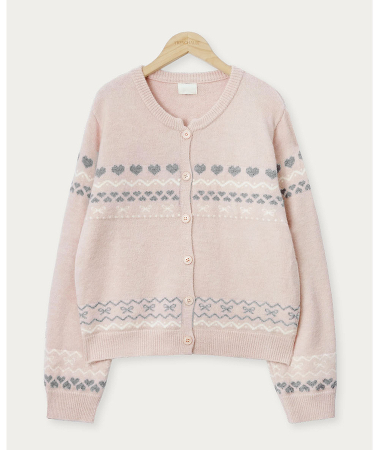 ウールノルディックラウンドニットカーディガン