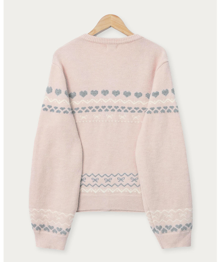 ウールノルディックラウンドニットカーディガン