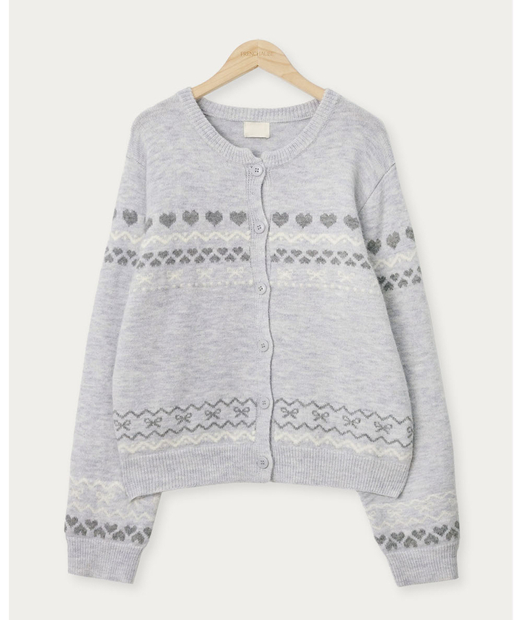 ウールノルディックラウンドニットカーディガン