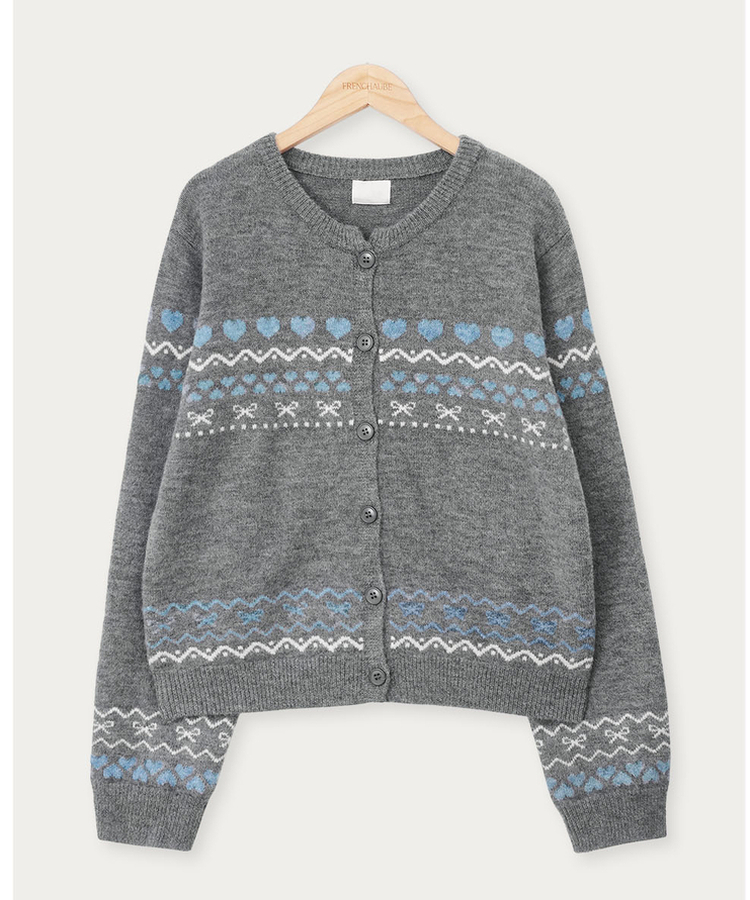 ウールノルディックラウンドニットカーディガン