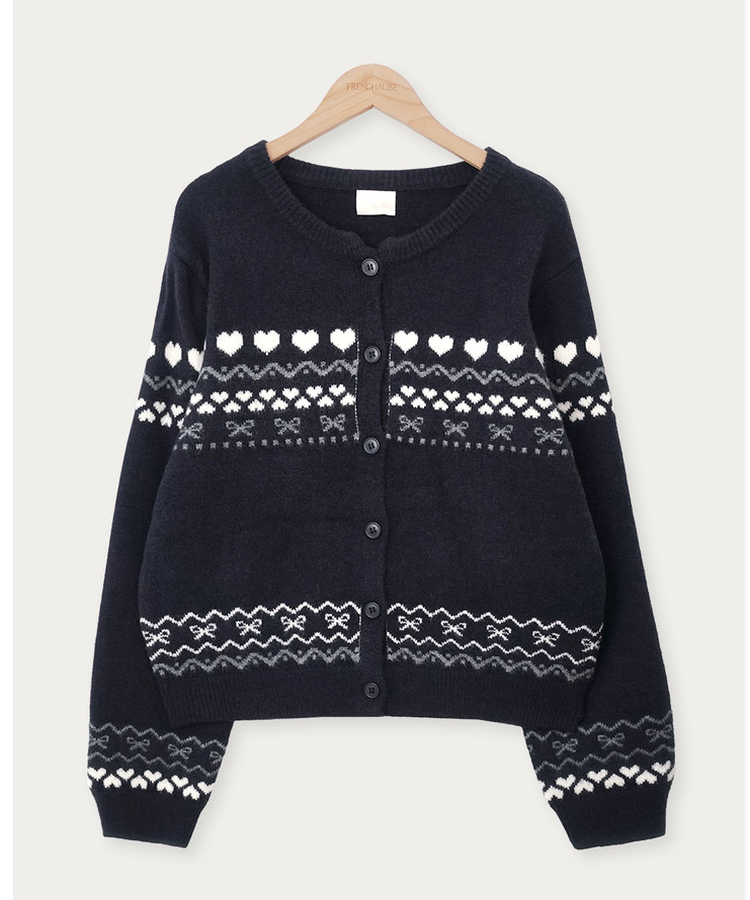 ウールノルディックラウンドニットカーディガン