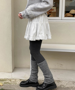 レーススエードミニティアードスカート IVORY