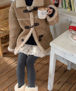 レーススエードミニティアードスカート CREAM