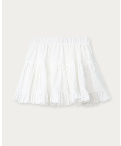 レーススエードミニティアードスカート