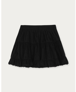 レーススエードミニティアードスカート