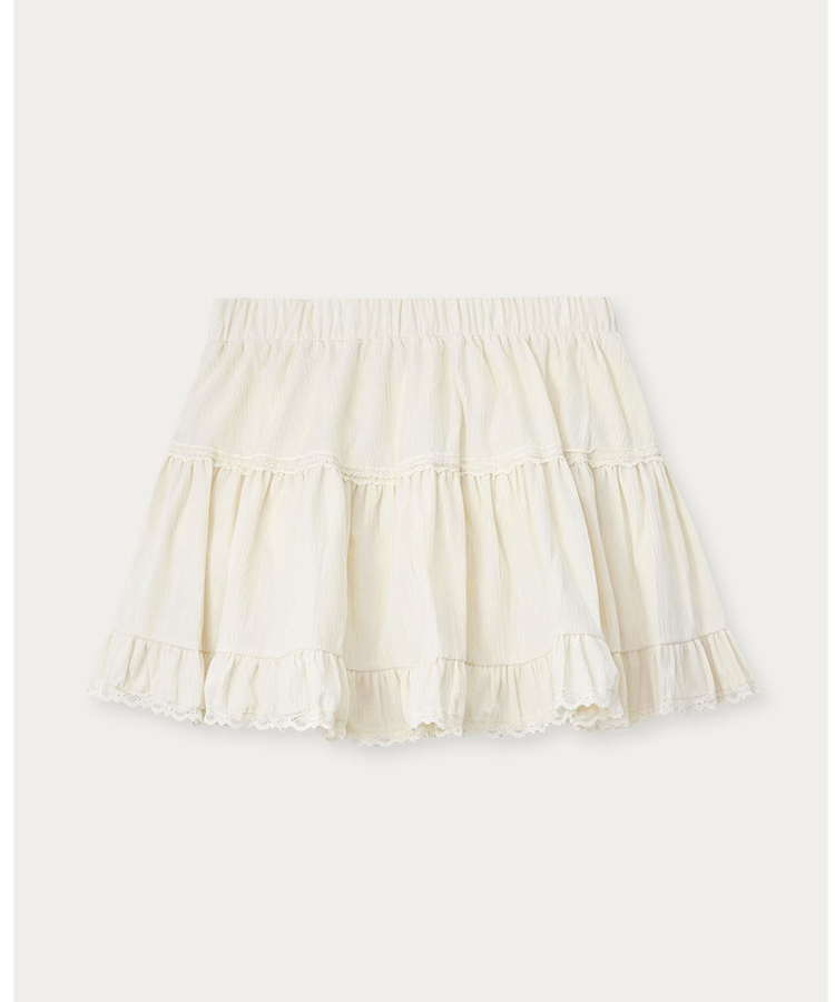 レーススエードミニティアードスカート