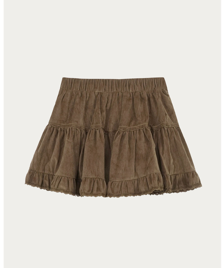 レーススエードミニティアードスカート