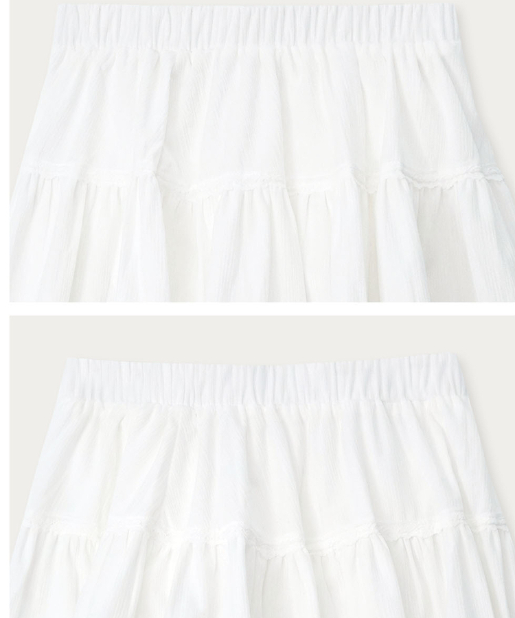 レーススエードミニティアードスカート