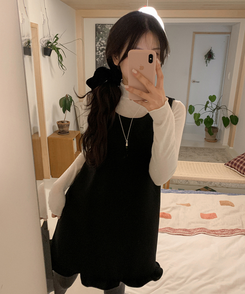 フリルレイヤードミニワンピース BLACK