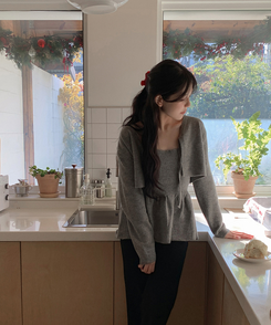 【SET】キャミソール ボレロニットカーディガン GRAY