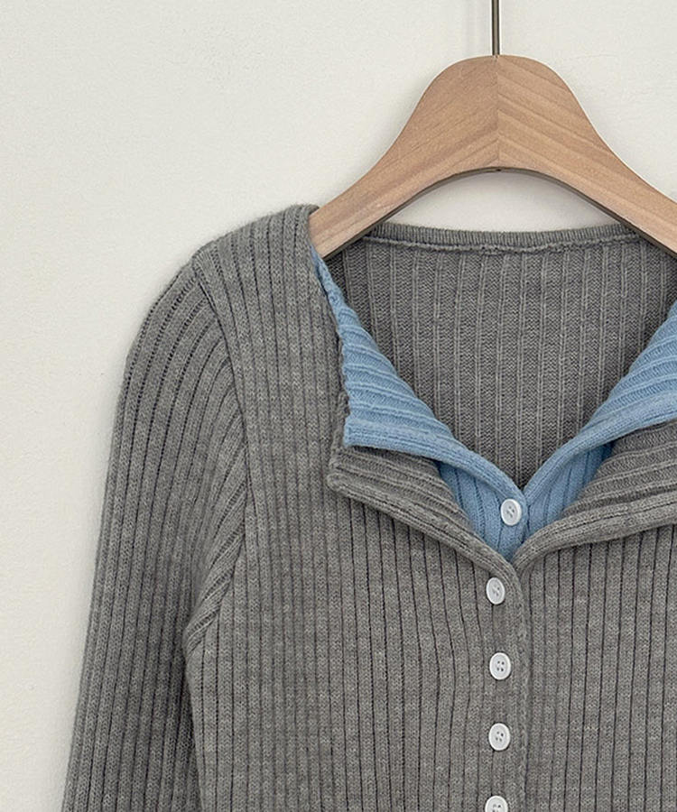 트윈 블렌드 니트 슬림핏 가디건