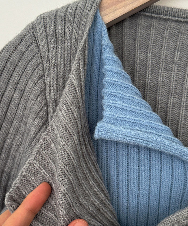 트윈 블렌드 니트 슬림핏 가디건