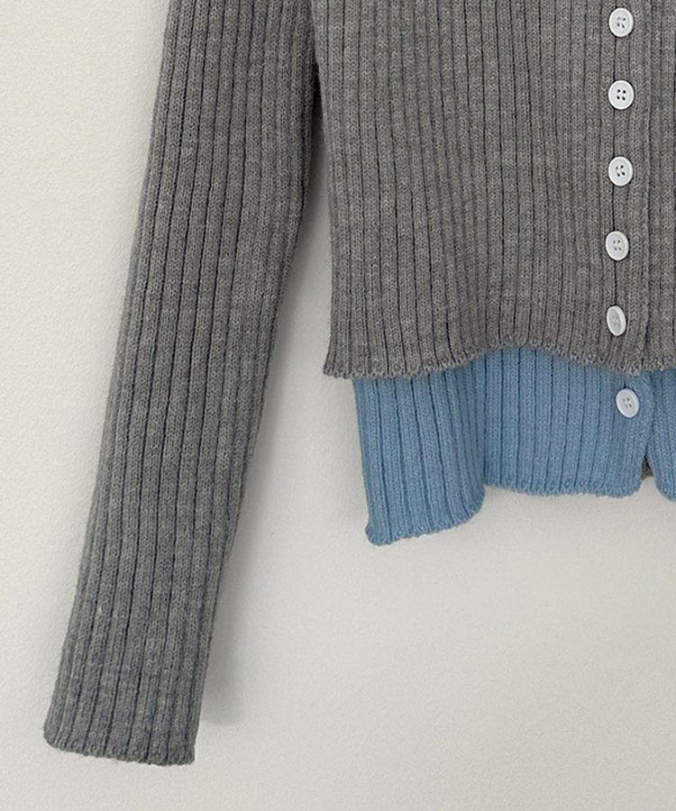 트윈 블렌드 니트 슬림핏 가디건