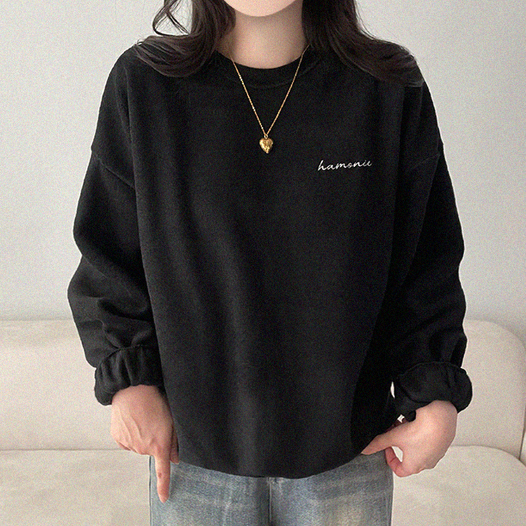 【起毛】フリースハーモニートレーナー BLACK