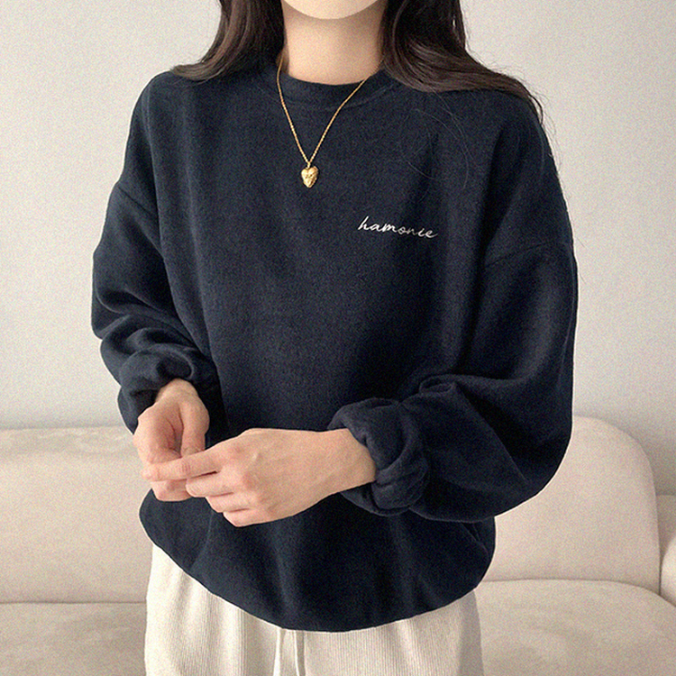 【起毛】フリースハーモニートレーナー NAVY